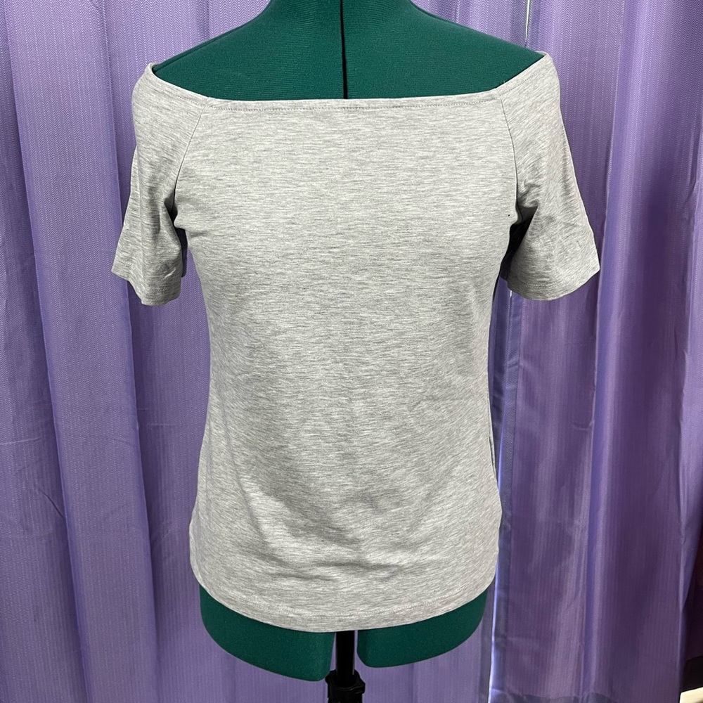 H&M Grey Off The Shoulder Top